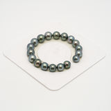 18pcs Blue 9-11mm - SR/NR AAA/AA Quality Tahitian Pearl Bracelet BR2226 OR10