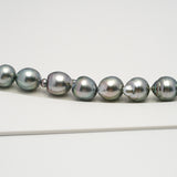 42pcs "High Luster" Silver Mix 8-10mm - CL/SB AAA/AA Quality Tahitian Pearl Necklace NL1597 HL3