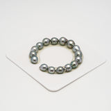 16pcs "High Luster" Silver Mix 9-11mm - SBQ AAA/AA Quality Tahitian Pearl Bracelet BR2237 HL3