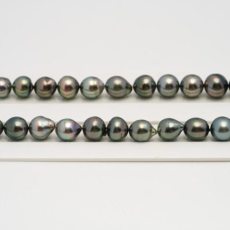 44pcs Green Mix 8-10mm - CL/SB AAA/AA Quality Tahitian Pearl Necklace NL1640 HL3