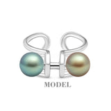 Adjustable Ring 925 Silver for double pearl SC336