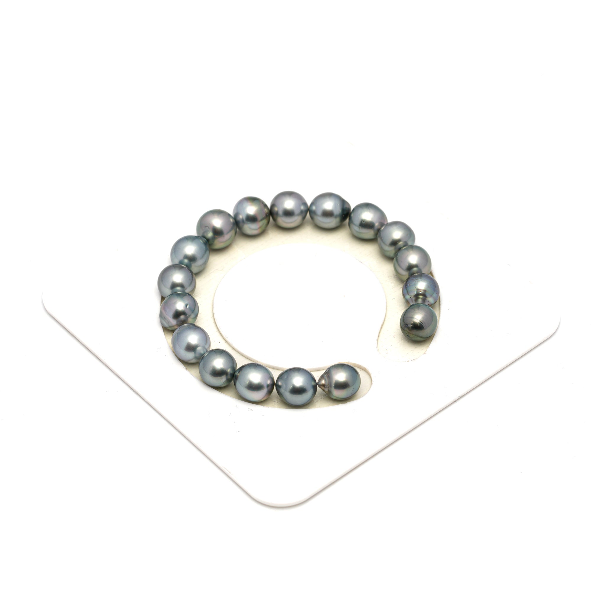 17pcs Silver Mix 9-10mm - SB AAA/AA Quality Tahitian Pearl Bracelet BR2246 HL3