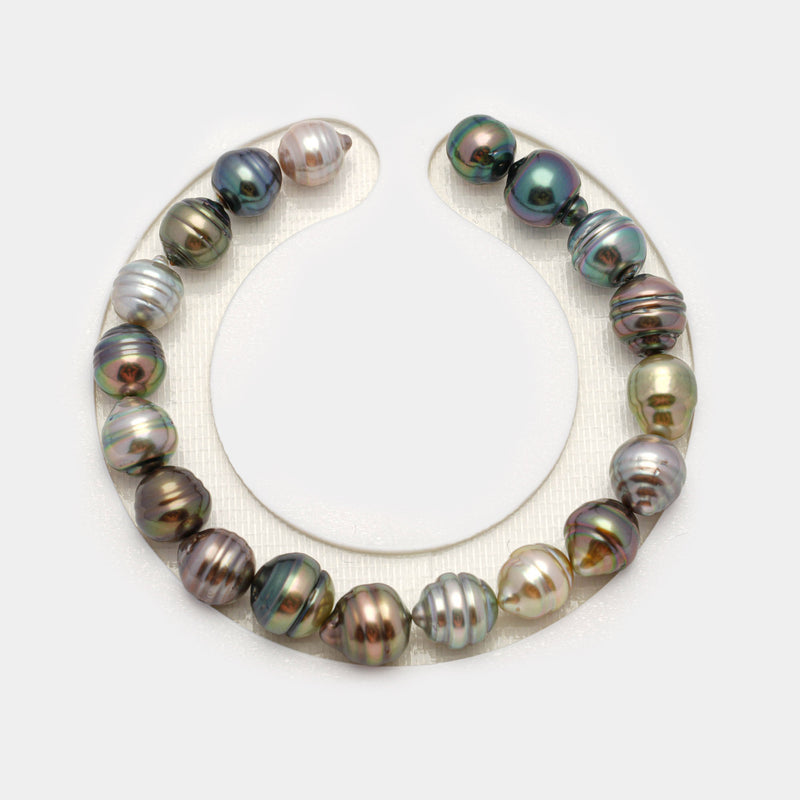 19pcs "High Luster" Multicolor 8-9mm - CL AAA Quality Tahitian Pearl Bracelet BR2126 THMIX1