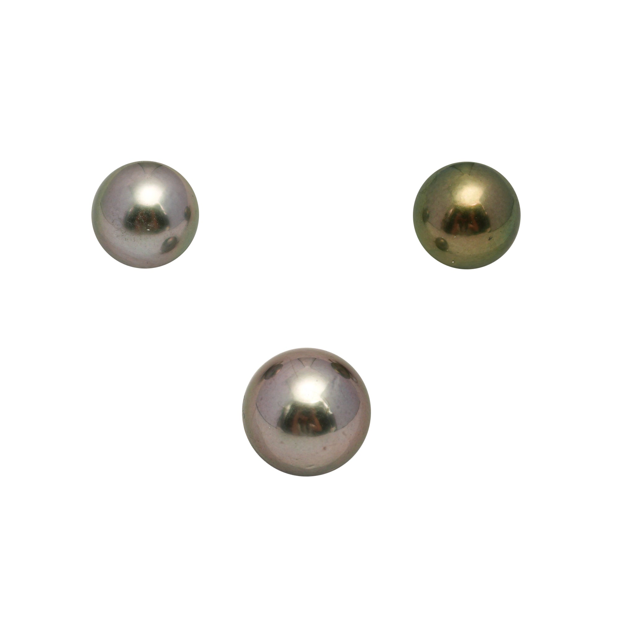 3pcs Multicolor 9.6-11.4mm - SR AAA Quality Tahitian Pearl Trio Set ER1845 OR13