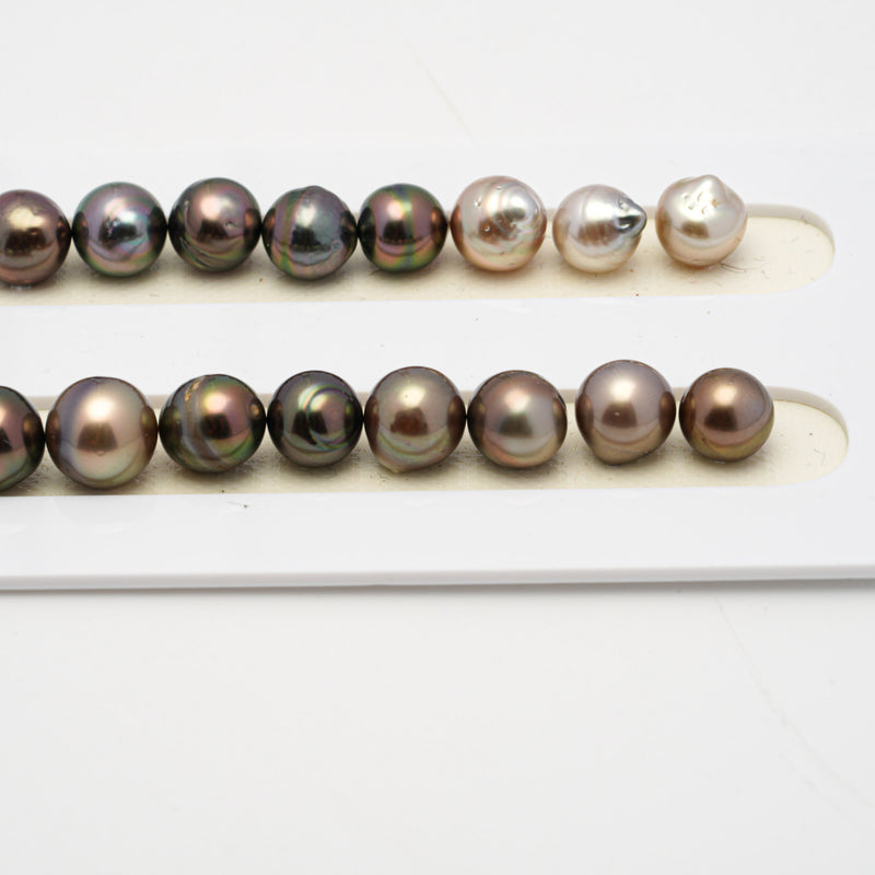 47pcs Multicolor 8-10mm - SB AAA/AA Quality Tahitian Pearl Necklace NL1499 THMIX2