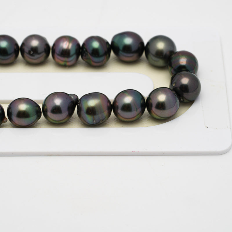 46pcs "Top Luster" Purple 8-10mm - SB AAA Quality Tahitian Pearl Necklace NL1511 THMIX2