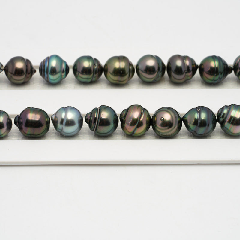 41pcs "High Luster" Multicolor 9-10mm - CL/SB AAA/AA Quality Tahitian Pearl Necklace NL1436 OR8