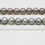 37pcs "High Luster" Light 11-13mm - SR/NR AAA Quality Tahitian Pearl Necklace NL1527