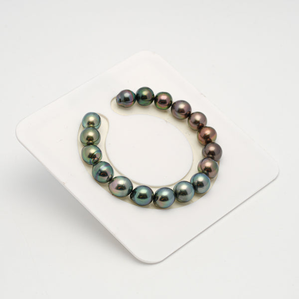 17pcs "High Luster" Green Cherry 9-10mm - SB AAA Quality Tahitian Pearl Bracelet BR2175 HL3