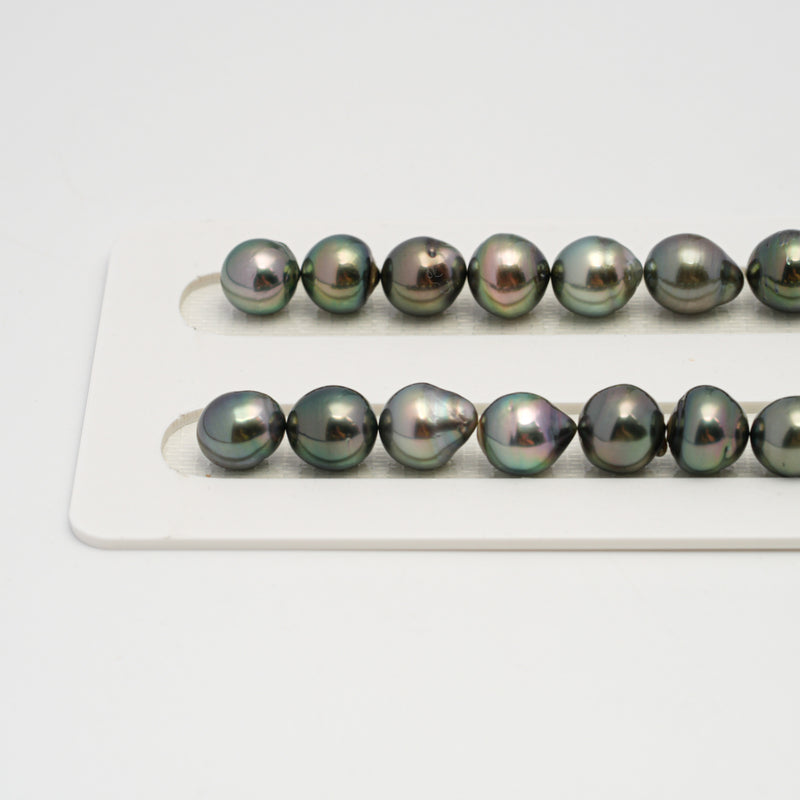 44pcs Green Mix 8-10mm - CL/SB AAA/AA Quality Tahitian Pearl Necklace NL1640 HL3