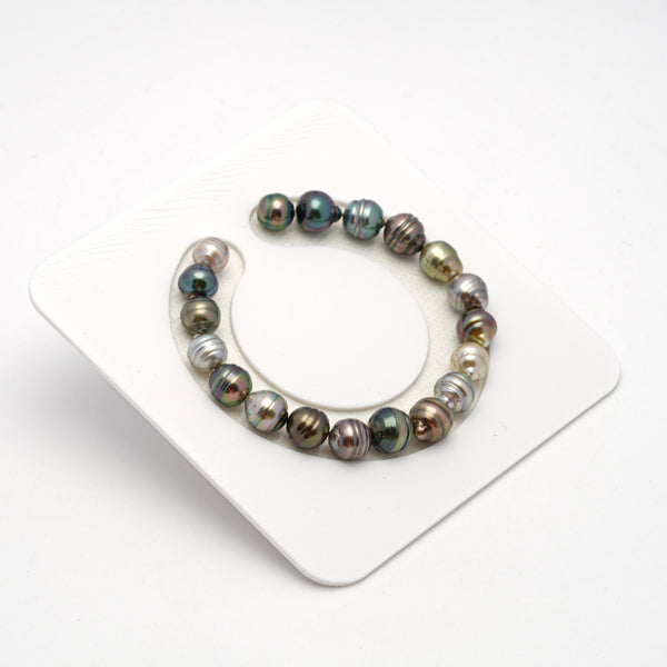 19pcs "High Luster" Multicolor 8-9mm - CL AAA Quality Tahitian Pearl Bracelet BR2126 THMIX1