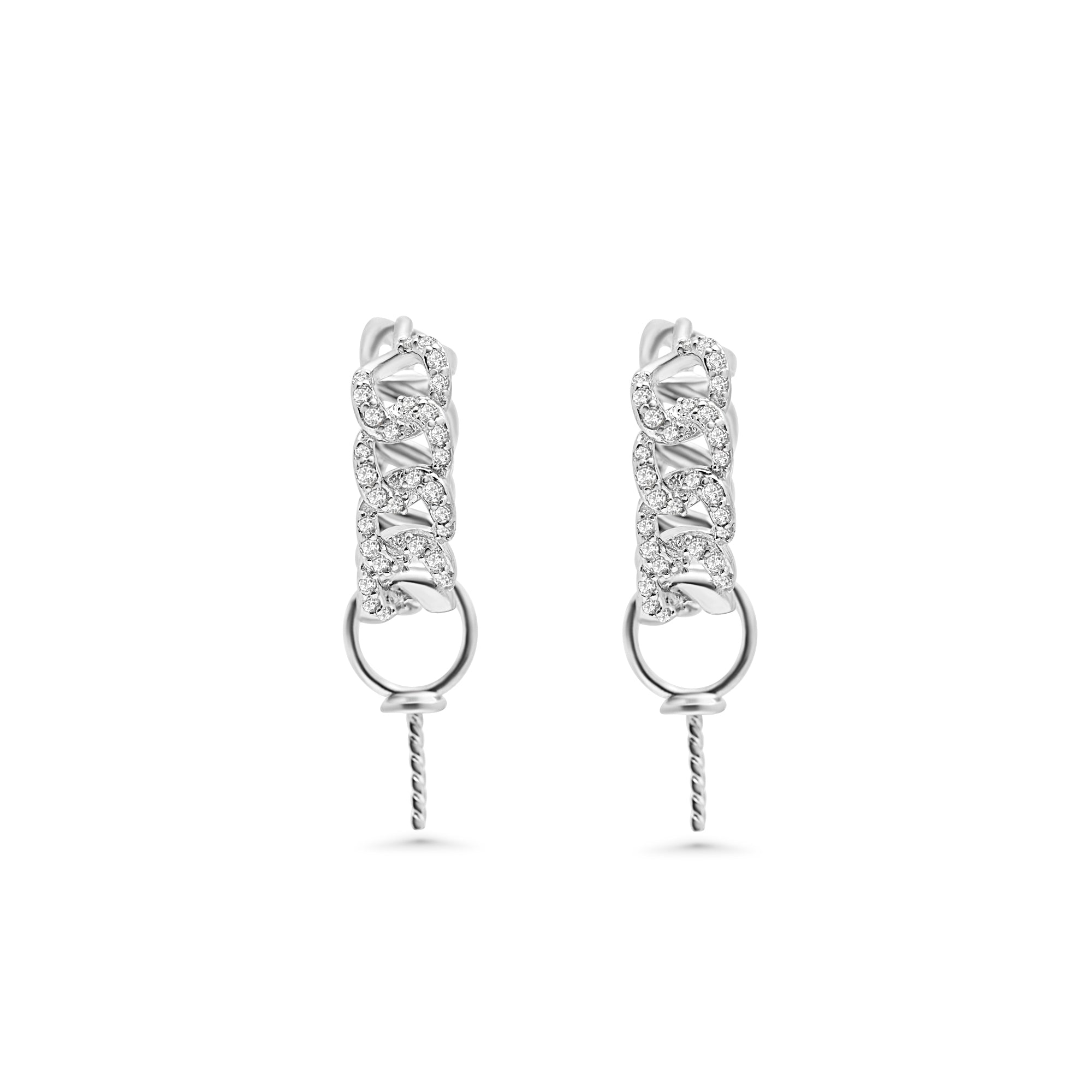 Dangle Earring Bails 925 Silver for Pearl SC456