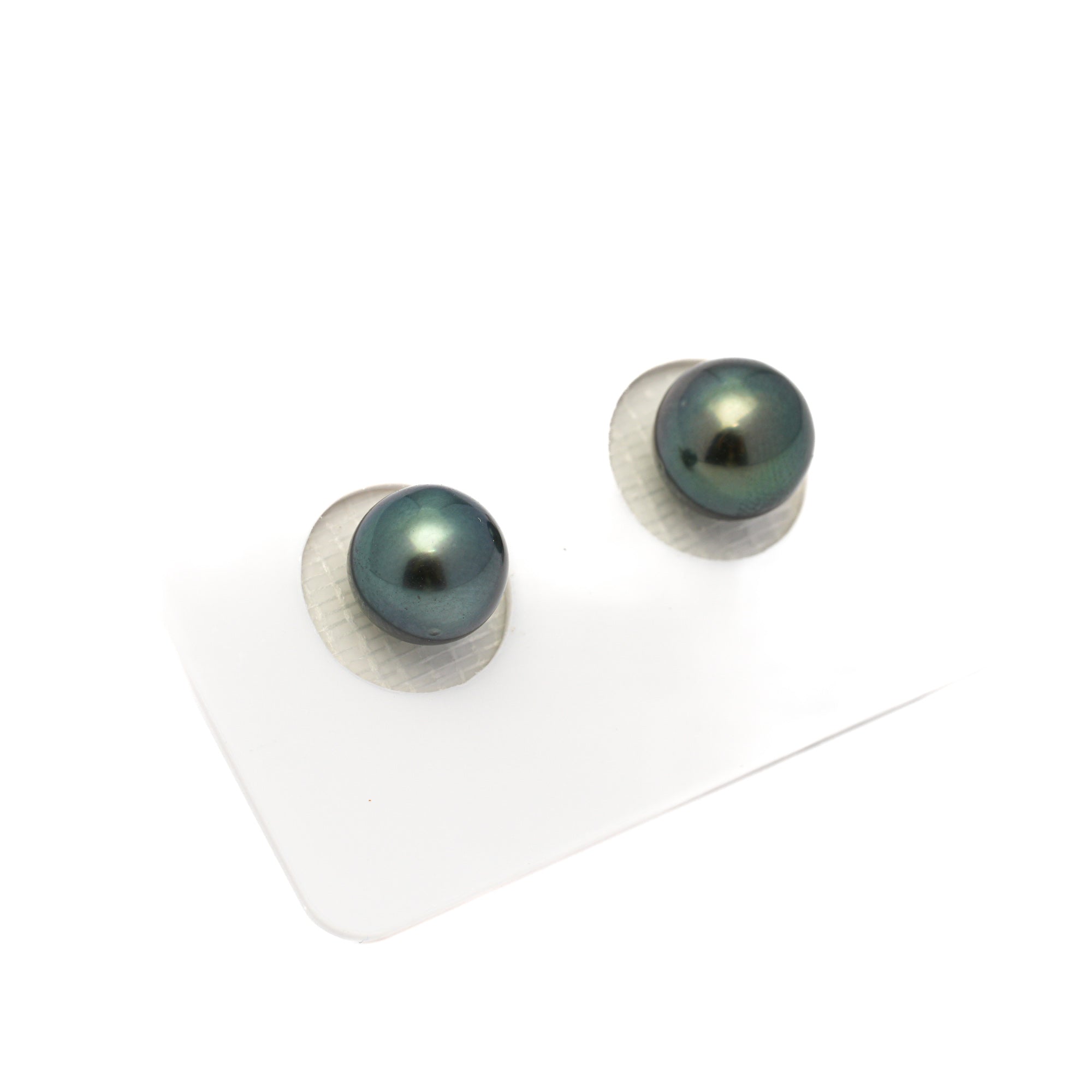 2pcs Blue Green 8.7-9.2mm - RSR AAA/AA Quality Tahitian Pearl Pair ER1768 OR13