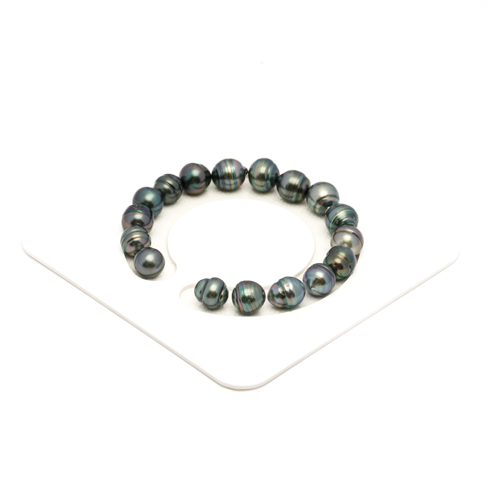 17pcs Dark 9-10mm - CL AAA/AA Quality Tahitian Pearl Bracelet BR2376 TH5