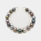 17pcs "High Luster" Multicolor 8-9mm - CL/SB AA/AAA Quality Tahitian Pearl Bracelet BR2015 OR7