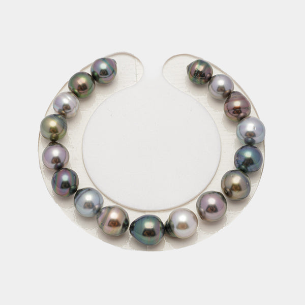 17pcs "High Luster" Multicolor 8-9mm - CL/SB AA/AAA Quality Tahitian Pearl Bracelet BR2015 OR7