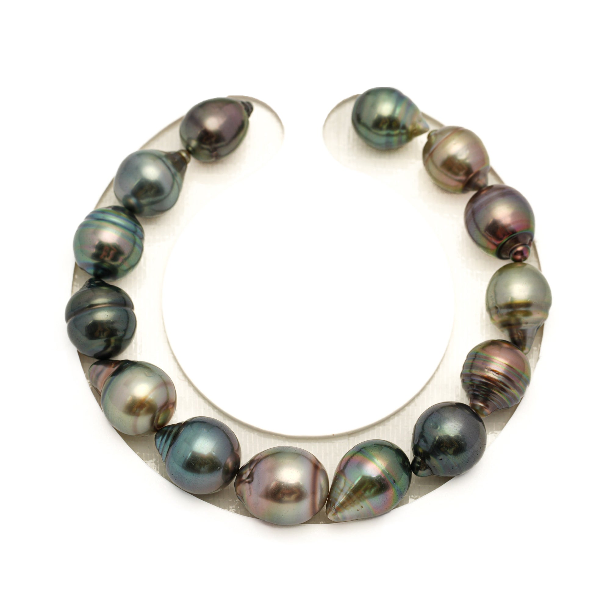 14pcs "High Luster" Multicolor 9-11mm - CL/SB AAA/AA Quality Tahitian Pearl Bracelet BR2481 LP2