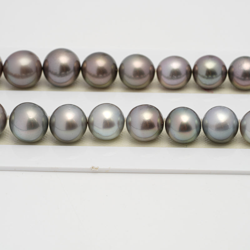 37pcs "High Luster" Light 11-13mm - SR/NR AAA Quality Tahitian Pearl Necklace NL1527