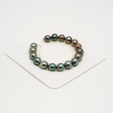 17pcs "High Luster" Green Cherry 9-10mm - SB AAA Quality Tahitian Pearl Bracelet BR2175 HL3