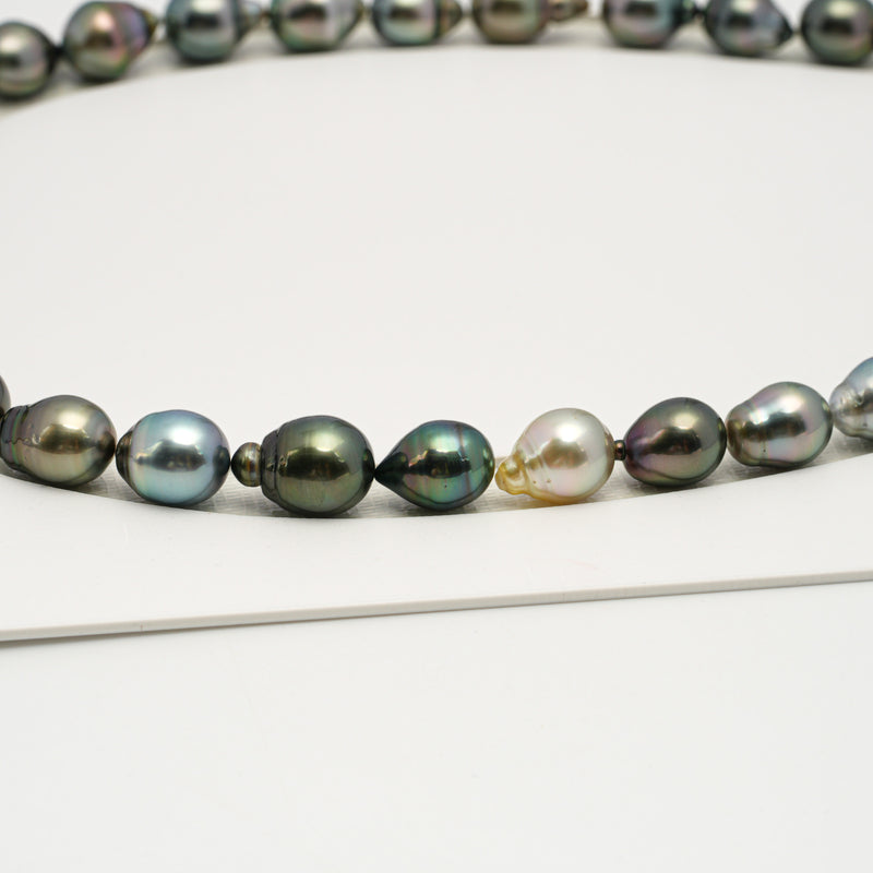 32pcs Multicolor 9-12mm - SB AAA Quality Tahitian Pearl Necklace NL1589 HL3