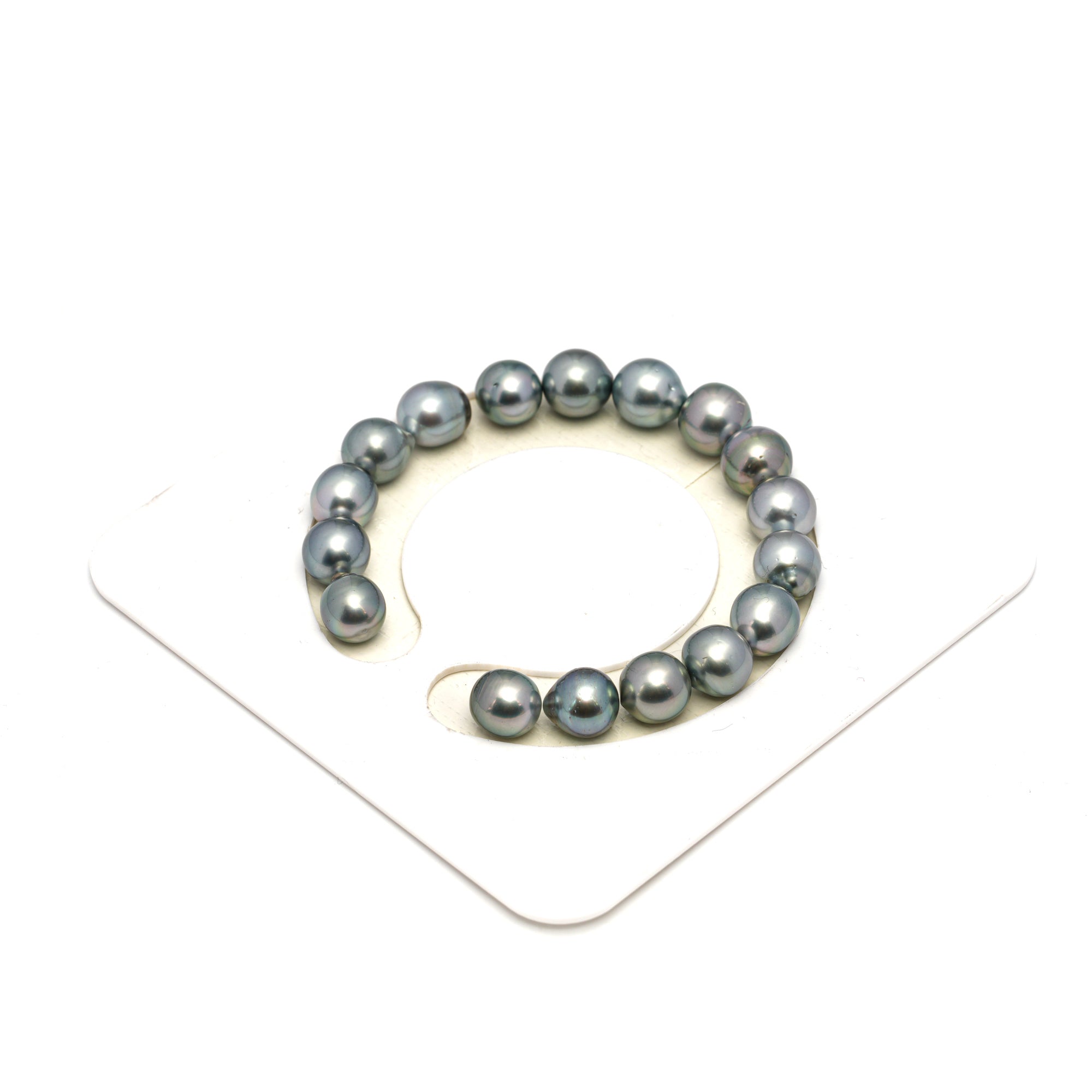 17pcs Silver Mix 9-10mm - SB AAA/AA Quality Tahitian Pearl Bracelet BR2246 HL3