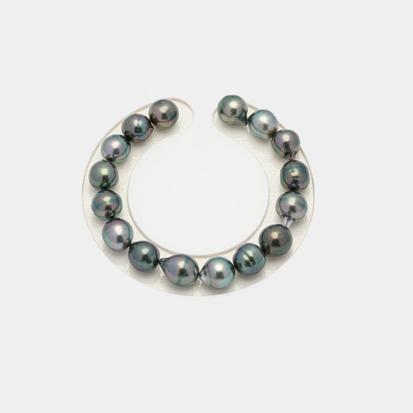 16pcs Green 9-10mm - SB AAA/AA Quality Tahitian Pearl Bracelet BR2041 OR7