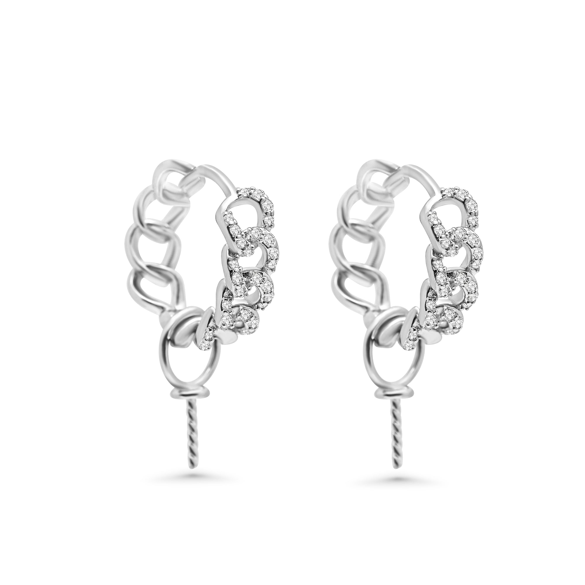 Dangle Earring Bails 925 Silver for Pearl SC456
