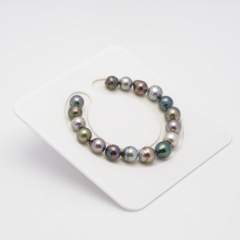 17pcs "High Luster" Multicolor 8-9mm - CL/SB AA/AAA Quality Tahitian Pearl Bracelet BR2015 OR7