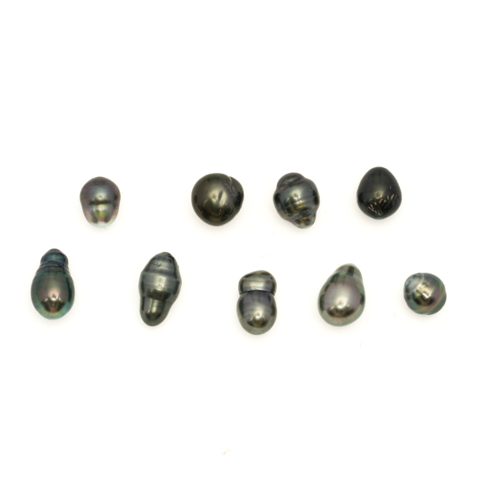 9pcs Dark Green 5-6mm - KESHI AAA/AA Quality Tahitian Pearl Keshi MP561 CM3