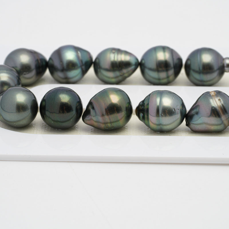 37pcs Mix Green 10mm - CL AAA/AA Quality Tahitian Pearl Necklace NL1417 OR7