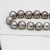 37pcs "High Luster" Light 11-13mm - SR/NR AAA Quality Tahitian Pearl Necklace NL1527