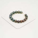 17pcs "High Luster" Green Cherry 9-10mm - SB AAA Quality Tahitian Pearl Bracelet BR2175 HL3