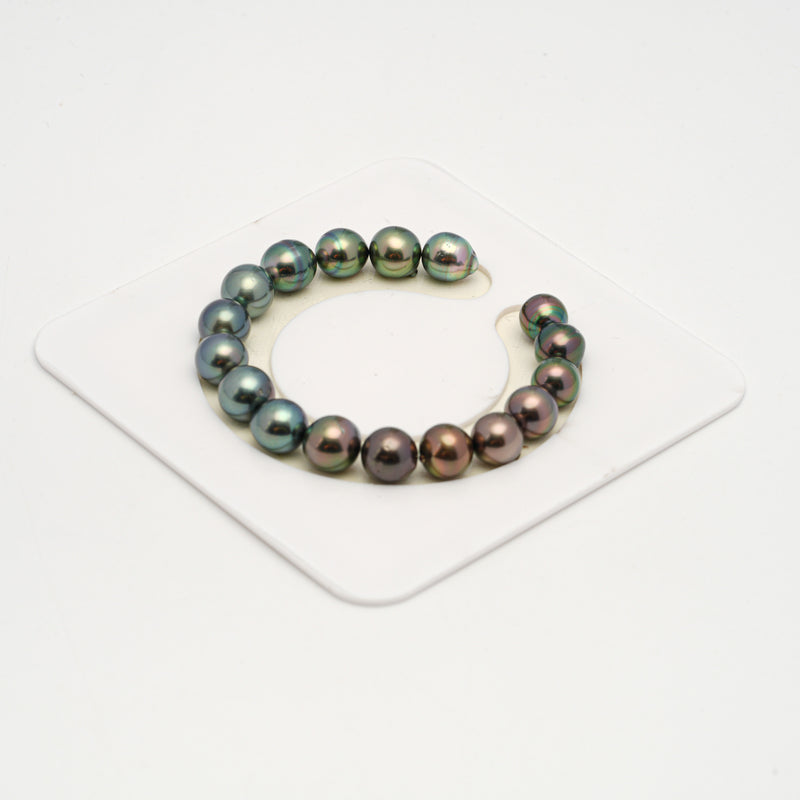 17pcs "High Luster" Green Cherry 9-10mm - SB AAA Quality Tahitian Pearl Bracelet BR2175 HL3