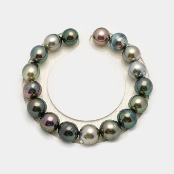 17pcs Multicolor 10-11mm - SB/NR AAA/AA Quality Tahitian Pearl Bracelet BR2189 HL3