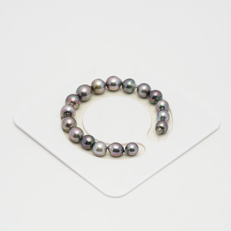 17pcs "Blooming" Cherry Mix Bracelet - Semi-Baroque 8-10mm AAA Quality Tahitian Pearl BR1135 TH1