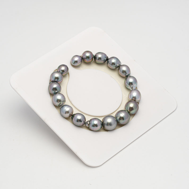 17pcs "High Luster" Light Cherry 8-11mm - SB AAA Quality Tahitian Pearl Bracelet BR2238 HL3