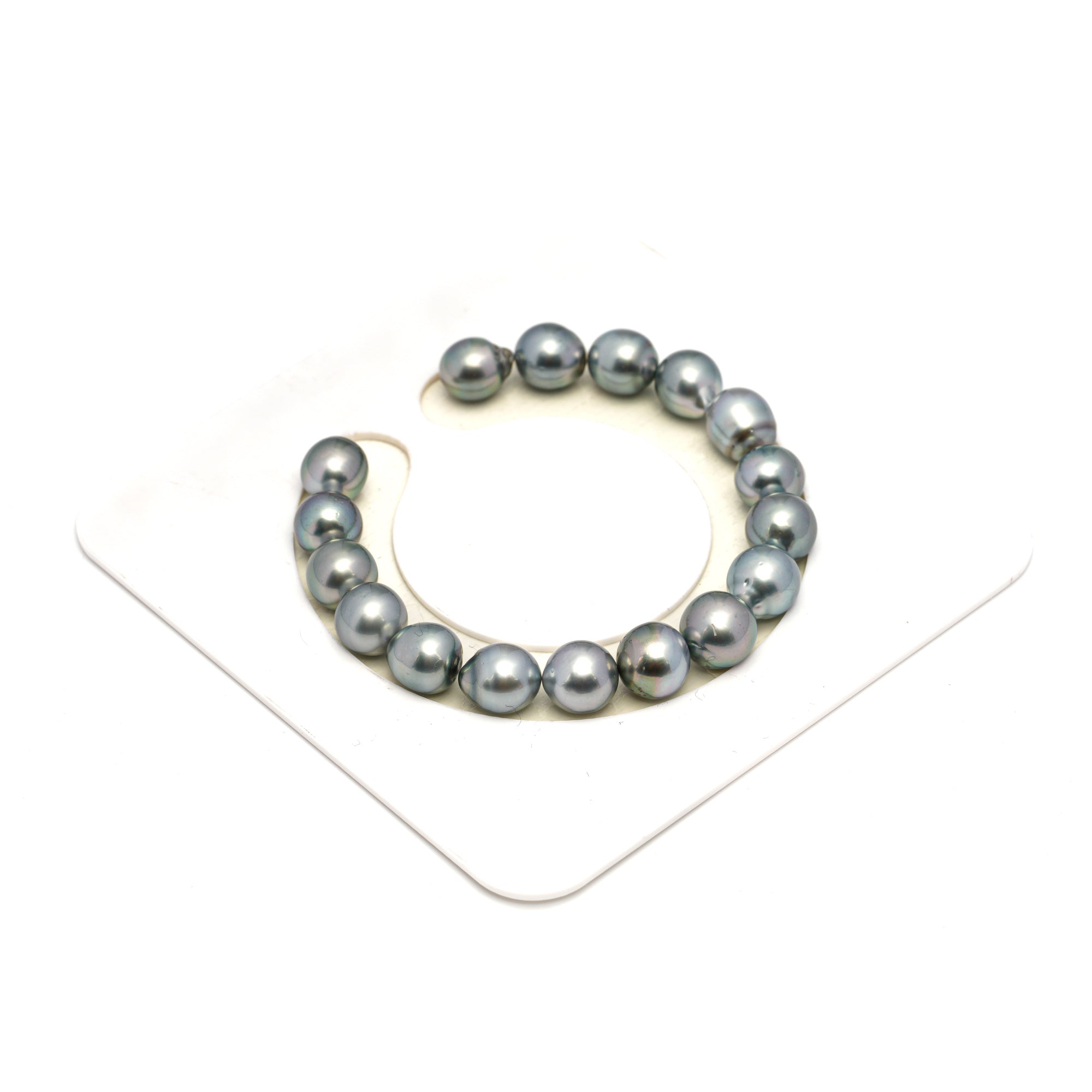 17pcs Silver Mix 9-10mm - SB AAA/AA Quality Tahitian Pearl Bracelet BR2246 HL3