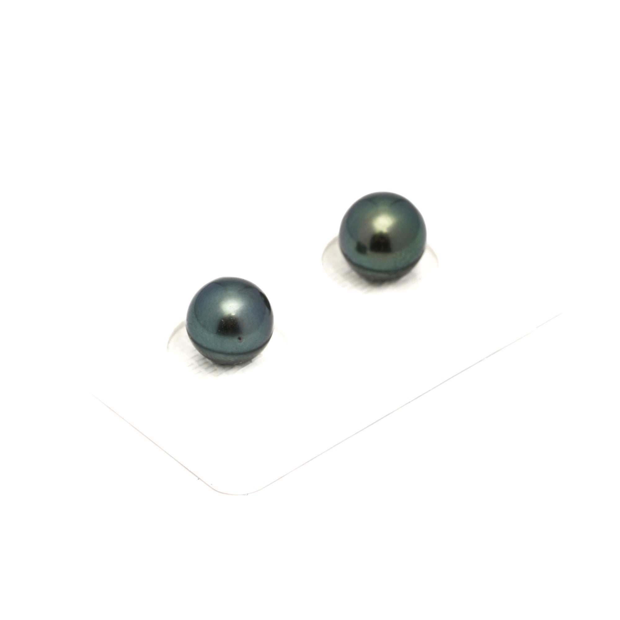 2pcs Blue Green 8.7-9.2mm - RSR AAA/AA Quality Tahitian Pearl Pair ER1768 OR13
