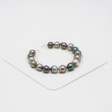 17pcs "High Luster" Multicolor 8-9mm - CL/SB AA/AAA Quality Tahitian Pearl Bracelet BR2015 OR7