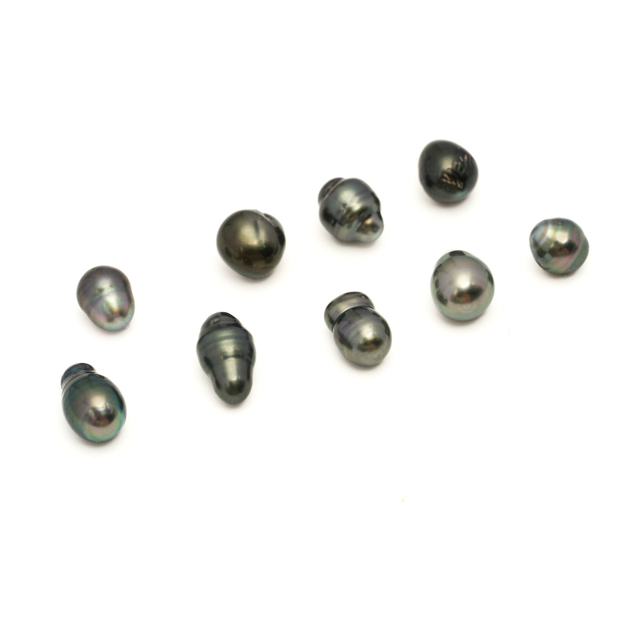 9pcs Dark Green 5-6mm - KESHI AAA/AA Quality Tahitian Pearl Keshi MP561 CM3