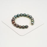 17pcs "High Luster" Green Cherry 9-10mm - SB AAA Quality Tahitian Pearl Bracelet BR2175 HL3