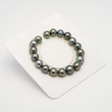 18pcs Light Green 9-11mm - SR/NR AAA/AA Quality Tahitian Pearl Bracelet BR2227 OR10