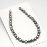 33pcs "High Luster" Silver Mix 10-13mm - SBQ AA/AAA Quality Tahitian Pearl Necklace NL1598 HL2