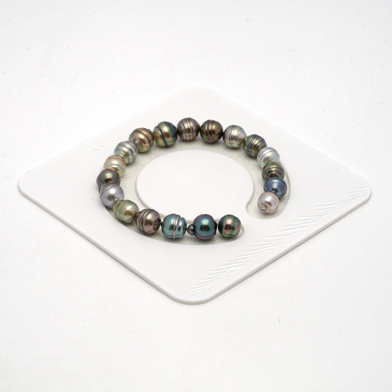 19pcs "High Luster" Multicolor 8-9mm - CL AAA Quality Tahitian Pearl Bracelet BR2126 THMIX1