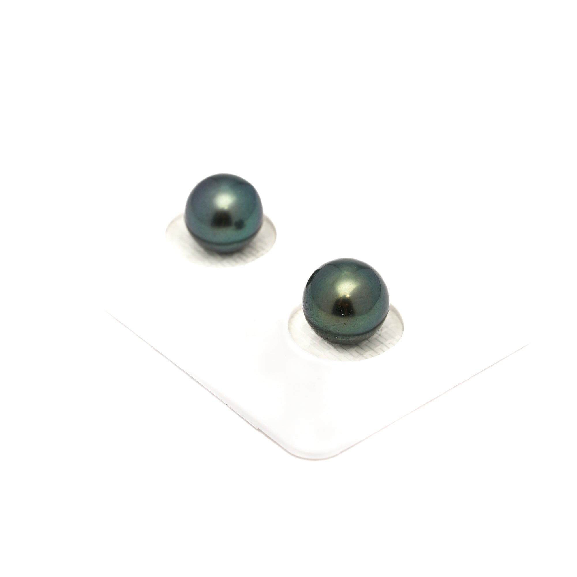 2pcs Blue Green 8.7-9.2mm - RSR AAA/AA Quality Tahitian Pearl Pair ER1768 OR13