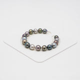 17pcs "High Luster" Multicolor 8-9mm - CL/SB AA/AAA Quality Tahitian Pearl Bracelet BR2015 OR7