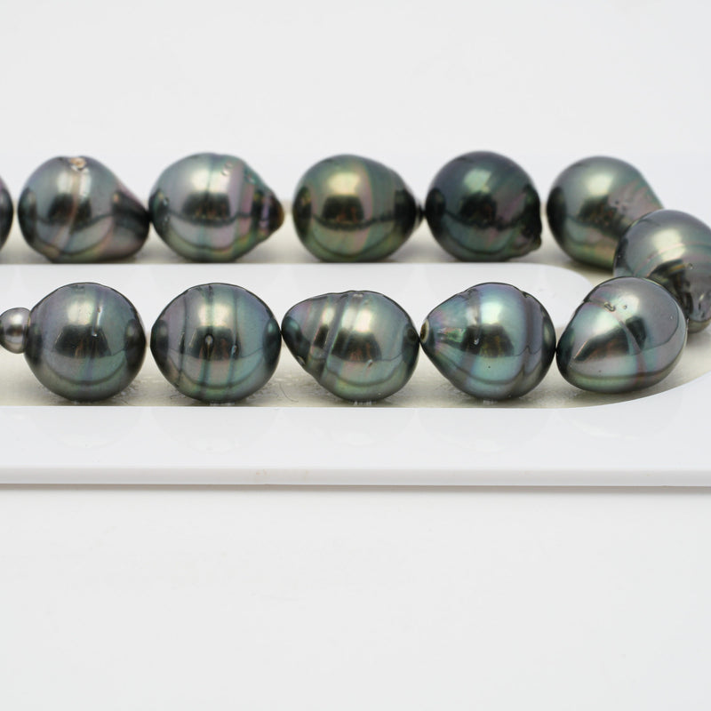 37pcs Mix Green 10mm - CL AAA/AA Quality Tahitian Pearl Necklace NL1417 OR7
