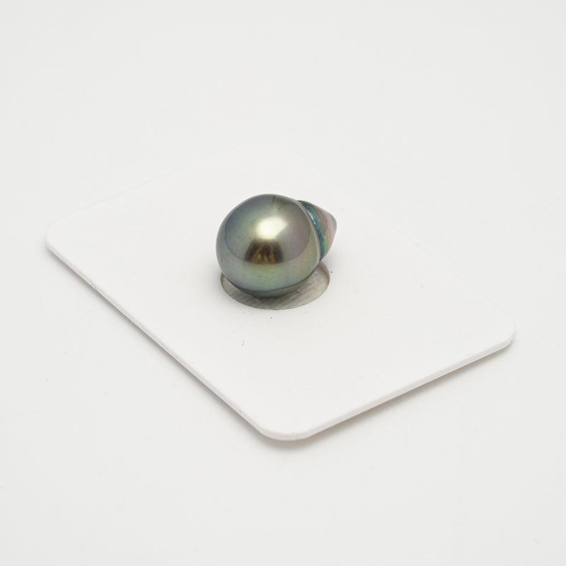 2pcs "High Luster" Green 13mm - RSR AAA/AA Quality Tahitian Pearl Pair ER1502