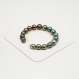 17pcs "High Luster" Green Cherry 9-10mm - SB AAA Quality Tahitian Pearl Bracelet BR2175 HL3