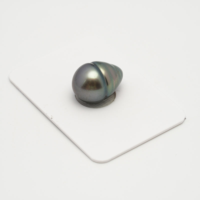 1pcs "High Luster" Green 12.4mm - CL AAA Quality Tahitian Pearl Single LP2071 THMIX2